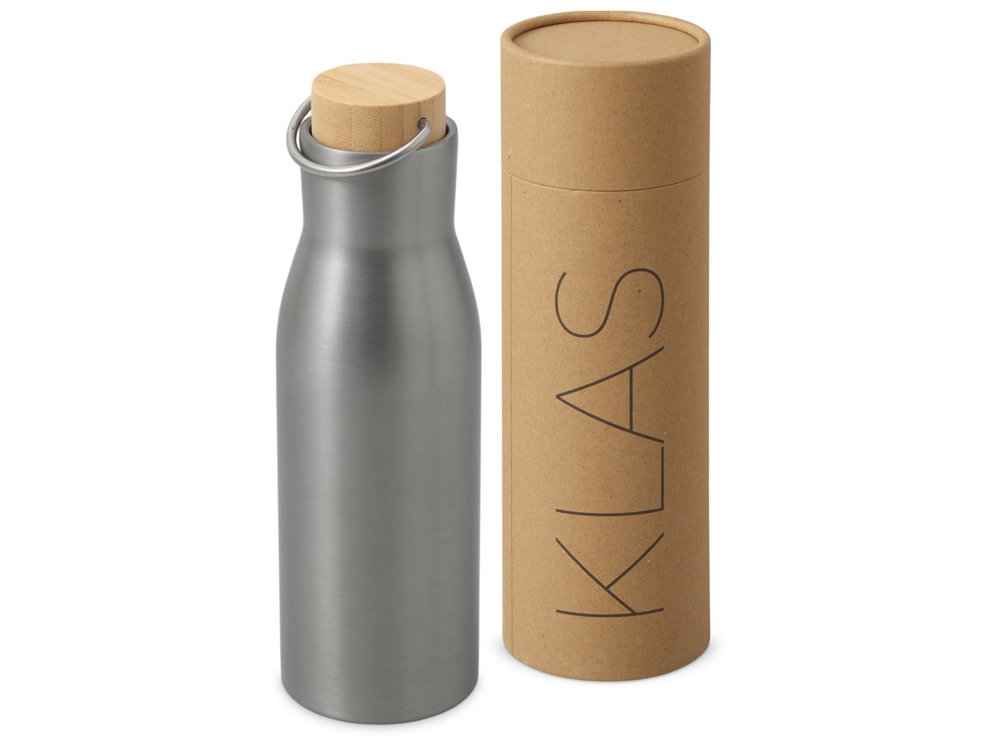 Вакуумная термобутылка с бамбуковой крышкой «Klas», 500 мл