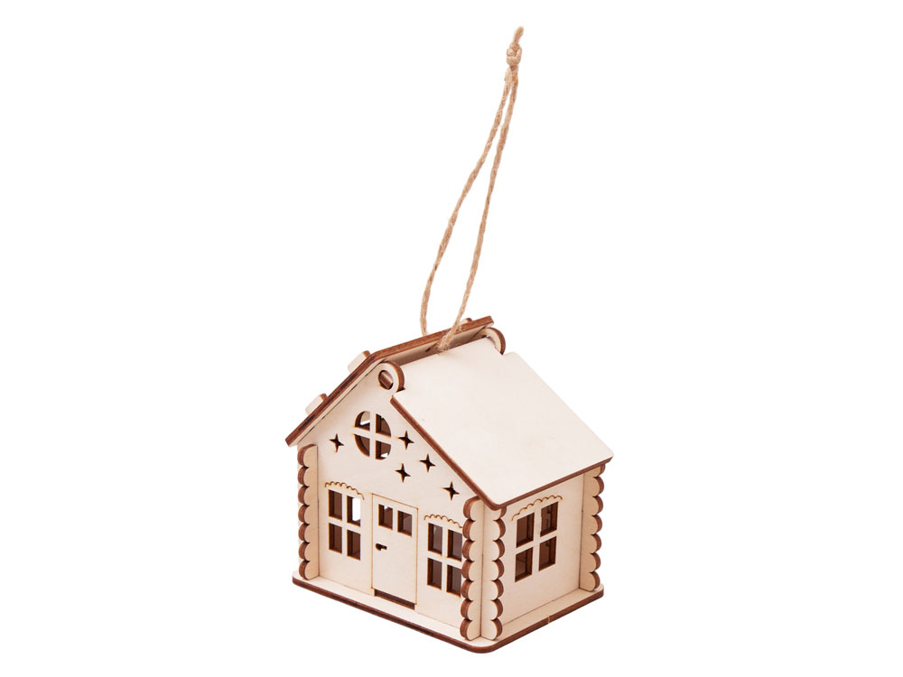 Деревянная подвеска на елку с подсветкой «Lumihut»