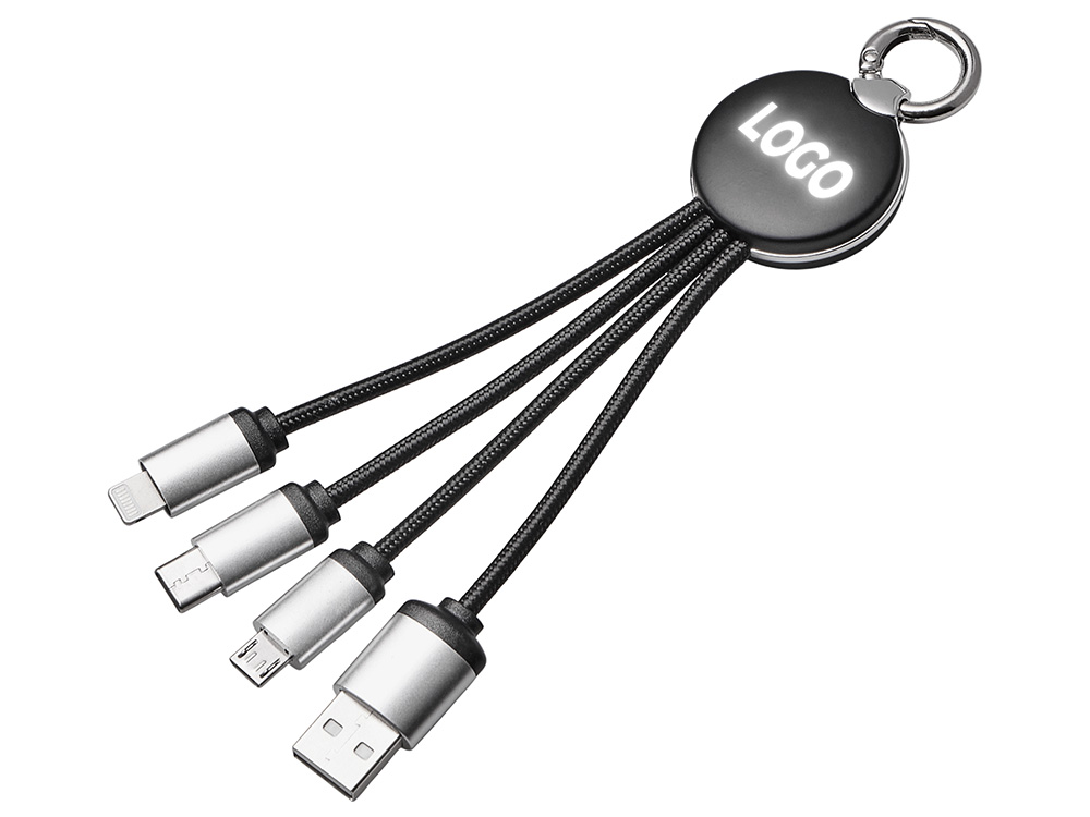 Зарядный кабель 3-в-1 с подсветкой лого «Ion mini»